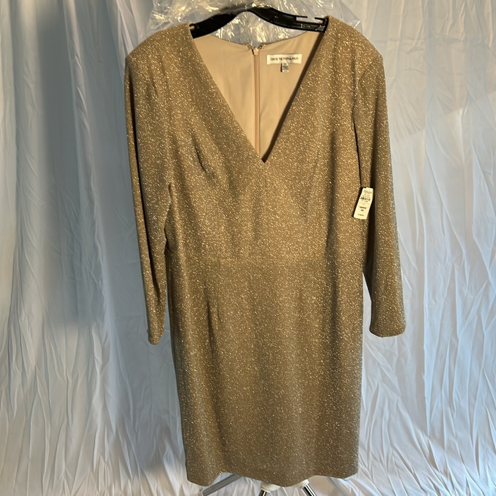Dress the Population Gold Bodycon Dress. Size 2X. NWT.